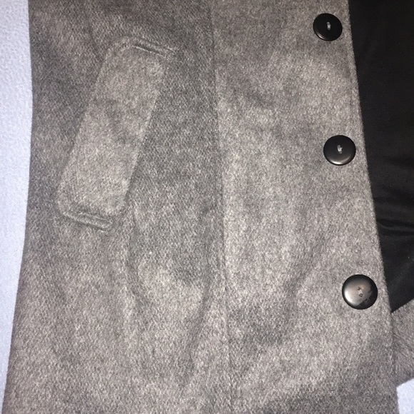Wool and leather gray and black jacket - Picture 6 of 7